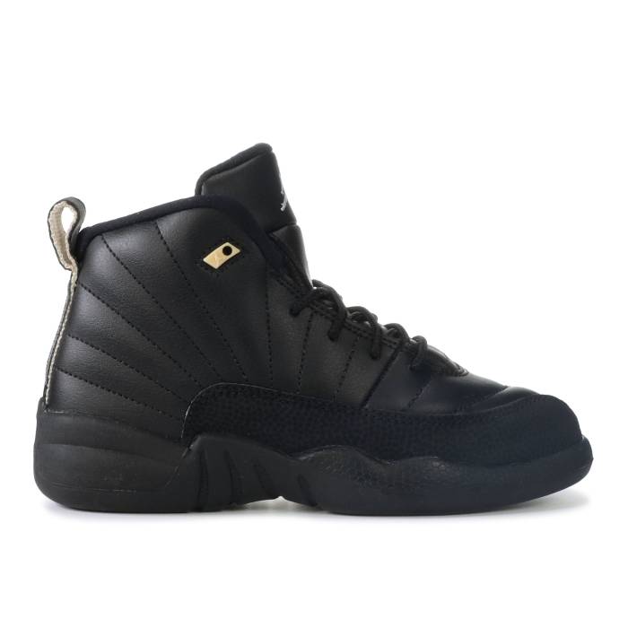 ナイキ　エアジョーダン Air Jordan 【 Jordan 12 Retro Ps 'The Master' Youth Black/White-Black-Metallic Gold 】 レトロ キッズ ベビー マタニティ キッズファッション 靴 スニーカー ジュニア キッズ 黒色 ブラ画像