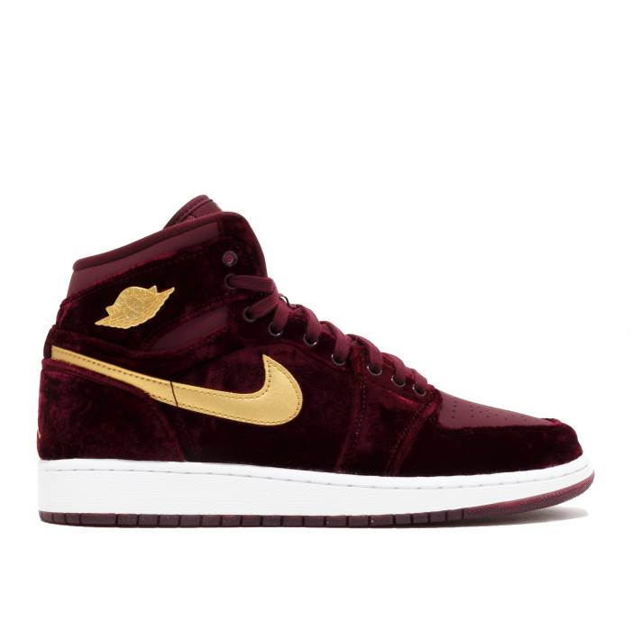 ナイキ エアジョーダン Air Jordan 【 Jordan 1 Heiress Gg \u0027Velvet\u0027 Youth Night Maroon/Metallic Gold 】 お坊っちゃん キッズ ナイト爵 マルーン ゴールド