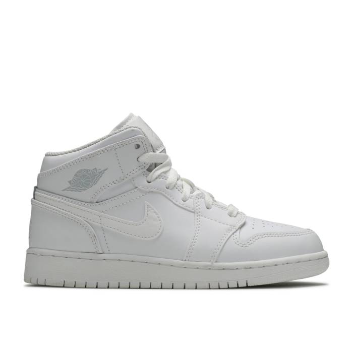 ナイキ エアジョーダン Air Jordan 【 Jordan 1 Mid Gs 'White Pure Platinum' Youth White/White/Pure Platinum 】 ミッド ピュア ジュニア キッズ 白色 ホワイト ピュア Platinum プラチナム|スニケス