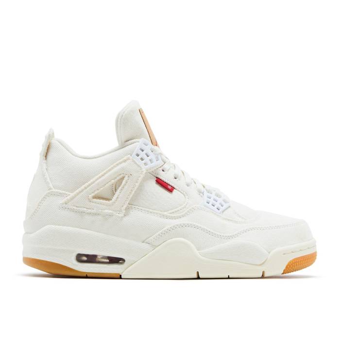 ナイキ エアジョーダン Air Jordan 【 Levi\u0027s X Jordan 4 Retro \u0027White Denim\u0027 Men White/White/White 】 レトロ メンズ 白いこと 白いこと