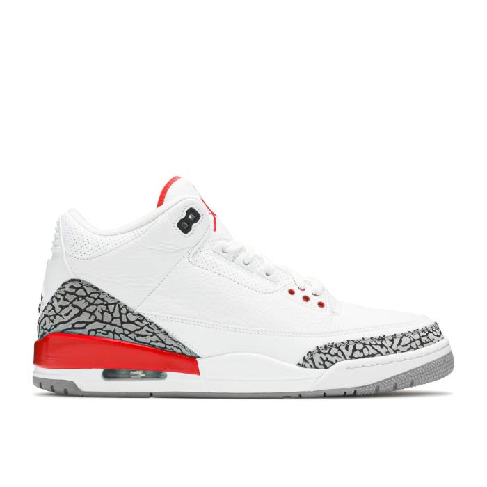 ナイキ エアジョーダン Air Jordan 【 Sneaker Politics X Jordan 3 Retro Hall Of Fame Men White/Cement Grey-Black-Fire Red 】 靴 スニーカー レトロ メンズ 白色 ホワイト 灰色・シメント Red 赤・レッド