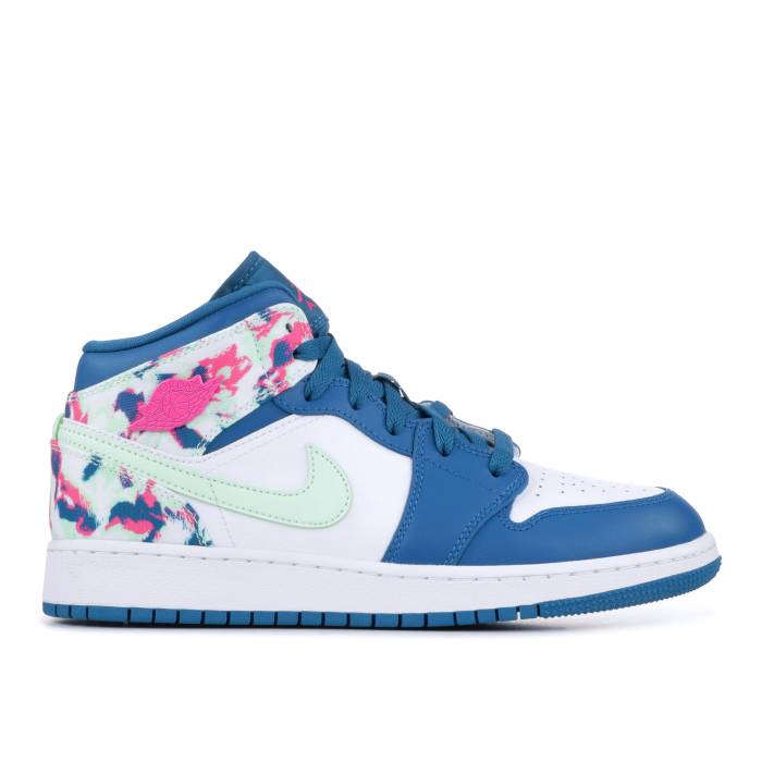 ナイキ　エアジョーダン Air Jordan 【 Jordan 1 Mid Gs 'Paint Stroke' Youth Green/ Abyss Frosted Spruce 】 ミッド ジュニア キッズ green 緑・グリーン｜スニケス