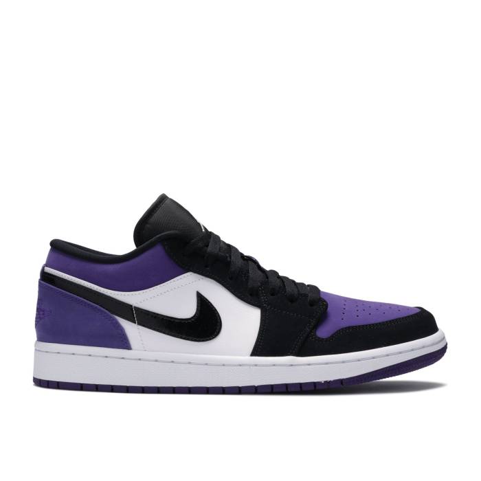 ナイキ　エアジョーダン Air Jordan 【 Jordan 1 Low 'Court Purple' Men White/Black-Court Purple 】 メンズ 白色 ホワイト Purple 紫・パープル