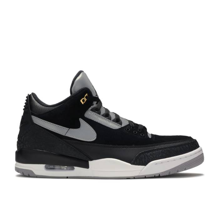 ナイキ エアジョーダン Air Jordan 【 Jordan 3 Retro Tinker Sp \u0027Black Cement\u0027 Men Black/Cement Grey-Metallic Gold 】 レトロ メンズ 黒いこと 黒いこと 薄墨色・シメント ゴールド
