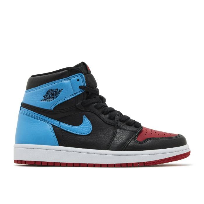 ナイキ エアジョーダン Air Jordan 【 Wmns Jordan 1 High Og \u0027Nc To Chi\u0027 Women Black/Dark Powder Blue/Gym Red 】 御機嫌 レディース 黒いこと 黒いこと 青み 青色 Red 赤・赤いこと