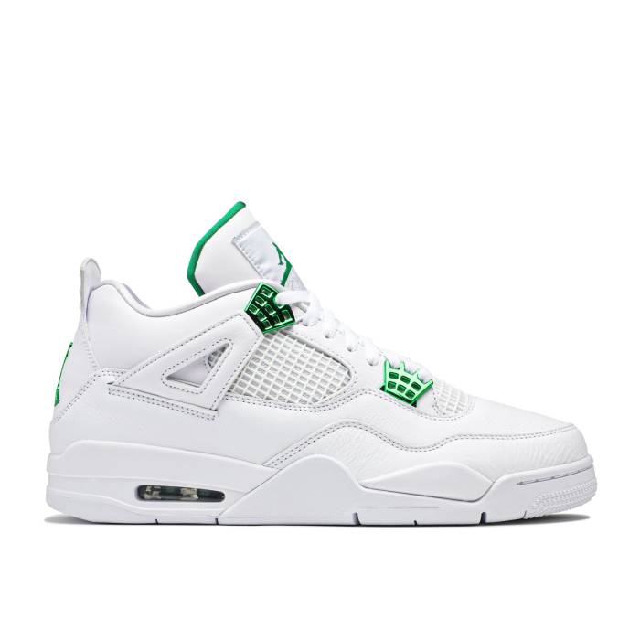ナイキ　エアジョーダン Air Jordan 【 Jordan 4 Retro 'Green Metallic' Men White/Pine Green/Metallic Silver 】 レトロ メンズ 白色 ホワイト green 緑・グリーン Silver 銀色・シルバー