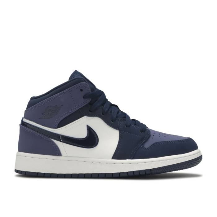 ナイキ エアジョーダン Air Jordan 【 Jordan 1 Mid Gs 'Sanded Purple' Youth Obsidian/Sanded Purple/White 】 ミッド ジュニア キッズ Purple 紫・パープル 白色 ホワイト|スニケス