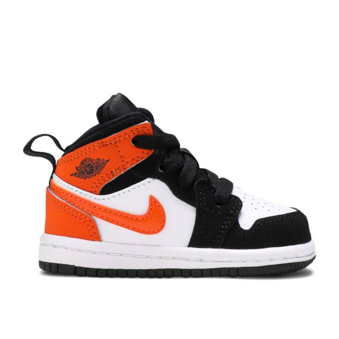 ナイキ　エアジョーダン Air Jordan 【 Jordan 1 Mid Td \u0027Shattered Backboard\u0027 Infant Black/Starfish/White 】 ミッド ベビー 黒色 ブラック 白色 ホワイト