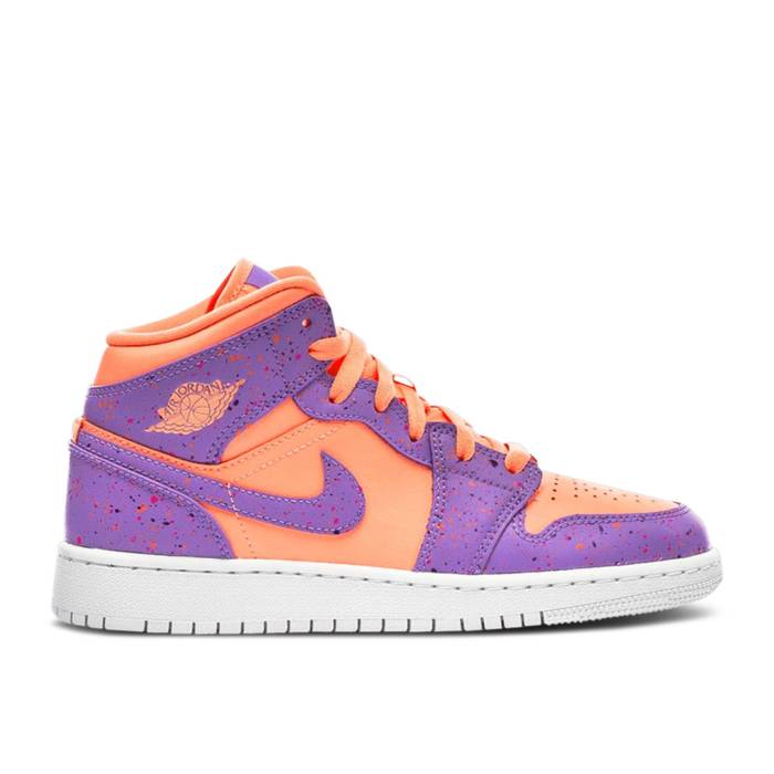 ナイキ エアジョーダン Air Jordan 【 Jordan 1 Mid Se Gs Atomic Pulse Youth Orange Pulse/Atomic Violet/Laser Crimson/Voltage Purple/White 】 ミッド ジュニア キッズ orange 橙・オレンジ 紫・バイオレット Laser レーザ