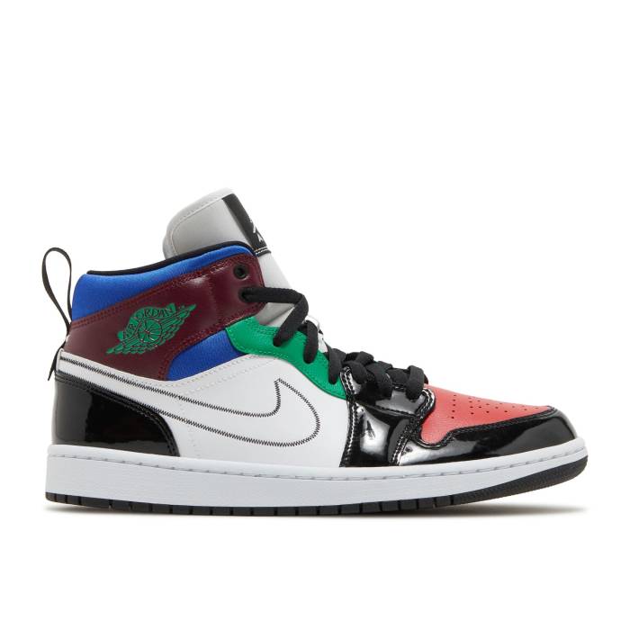 ナイキ エアジョーダン Air Jordan 【 Wmns Jordan 1 Mid Se \u0027Multi-Color\u0027 Women Black/White/Multi-Color 】 ミッド レディース 黒いこと 黒いこと 白いこと 白いこと