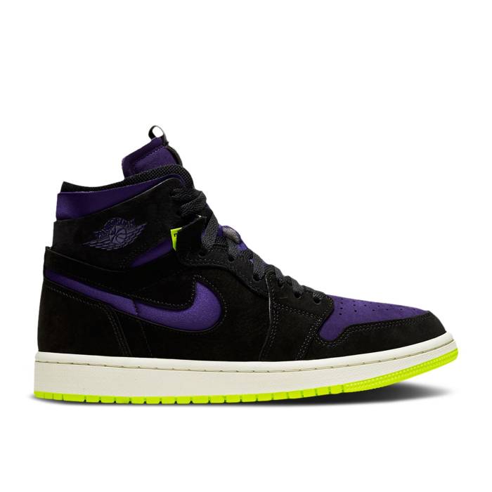 ナイキ エアジョーダン Air Jordan 【 Wmns Jordan 1 High Zoom \u0027Halloween\u0027 Women Black/Court Purple/Lemon Venom/Sail 】 ご機嫌 望遠レンズ レディース 黒いこと 黒いこと 厚地の外套 Purple 紫・パープル