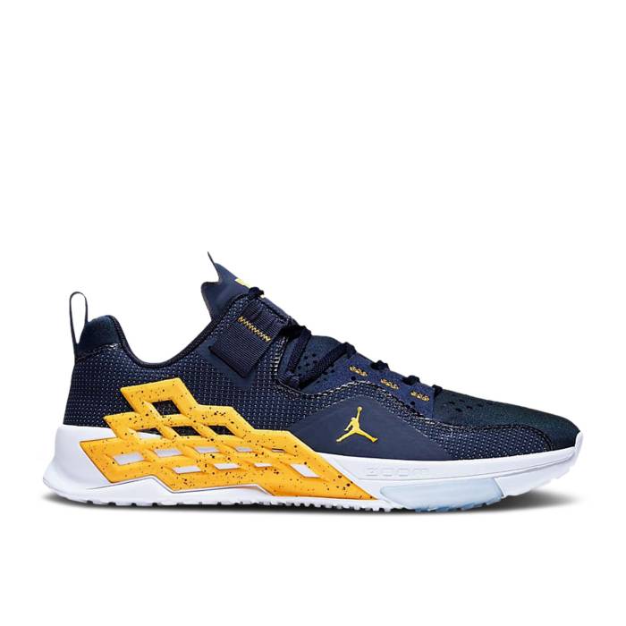 ナイキ　エアジョーダン Air Jordan 【 Jordan Alpha 360 Tr 'Michigan' Men Midnight Navy/White/Amarillo 】 アルファ メンズ 紺色 ネイビー 白色 ホワイト｜スニケス