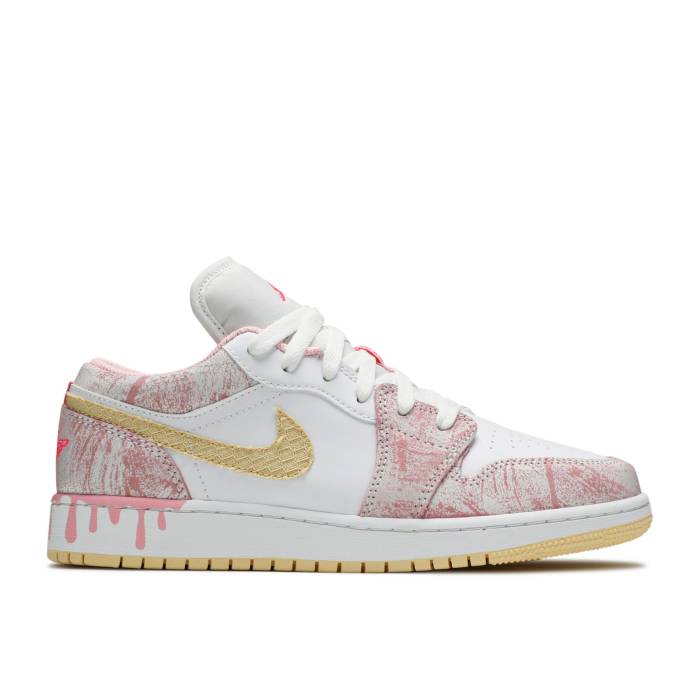ナイキ エアジョーダン Air Jordan 【 Jordan 1 Low Gs trawberry Ice Cream Youth Arctic Punch/Pale Vanilla/White 】 ジュニア キッズ 白色 ホワイト