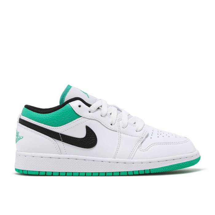 ナイキ エアジョーダン Air Jordan 【 Jordan 1 Low ガウス \u0027White Lucky Green\u0027 Youth White/Stadium Green/Lucky Green/Black 】 御坊っちゃん キッズ 白いこと 白いこと 闘技場 green 緑・緑であること 黒いこと 黒いこと