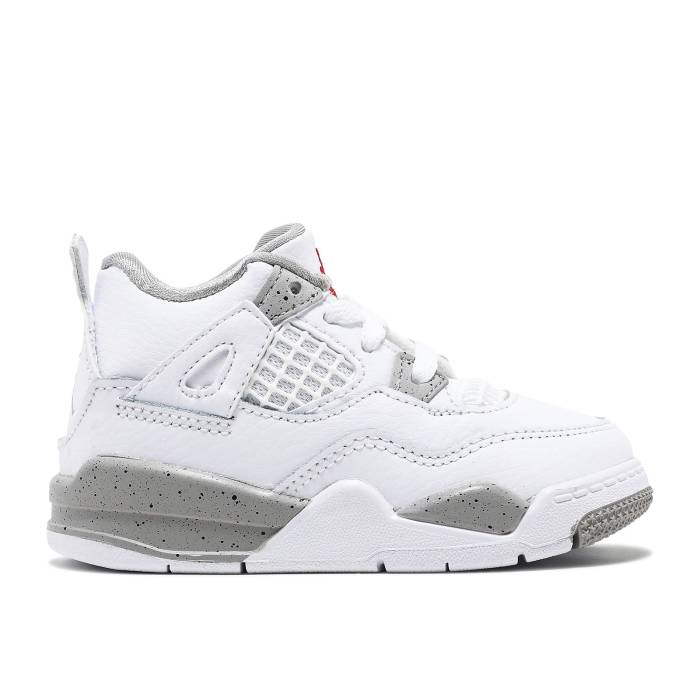 ナイキ　エアジョーダン Air Jordan 【 Jordan 4 Retro Td \u0027White Oreo\u0027 Infant White/Tech Grey/Black/Fire Red 】 レトロ ベビー 白色 ホワイト テック 灰色 グレー 黒色 ブラック ファイア Red 