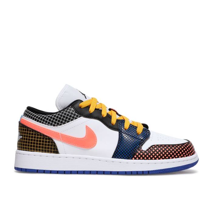 ナイキ エアジョーダン Air Jordan 【 Jordan 1 Low Mmd Bg 'Multi Grid' Youth White/Black/Game Royal/Bright Mango 】 ジュニア キッズ 白色 ホワイト 黒色 ブラック Game ゲーム|スニケス