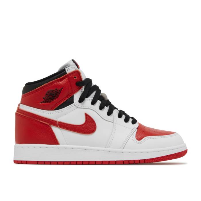ナイキ エアジョーダン Air Jordan 【 Jordan 1 Retro High Og ガウス \u0027Heritage\u0027 Youth White/University Red/Black 】 レトロ ご機嫌 御坊っちゃん キッズ 白いこと 白いこと Red 赤・赤いこと 黒いこと 黒いこと 靴-キッズファッション