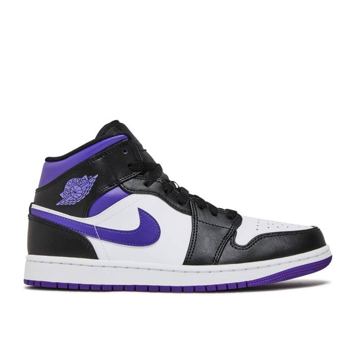 ナイキ エアジョーダン Air Jordan 【 Jordan 1 Mid Dark Iris Men White/Black/Court Purple 】 ミッド メンズ 白色 ホワイト 黒色 ブラック コート Purple 紫・パープル