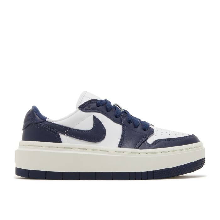 ナイキ エアジョーダン Air Jordan 【 Wmns Jordan 1 Elevate Low \u0027Midnight Navy\u0027 Women White/Sail/Midnight Navy 】 レディース 白いこと 白いこと 紺色 米国海軍