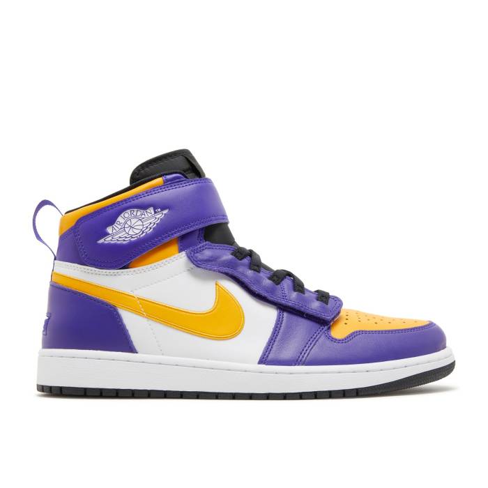 ナイキ エアジョーダン Air Jordan 【 Jordan 1 High Flyease \u0027Lakers\u0027 Men Dark Concord/White/Black/Taxi 】 御機嫌 メンズ 諧調・コン吊りひも 白いこと 白いこと 黒いこと 黒いこと