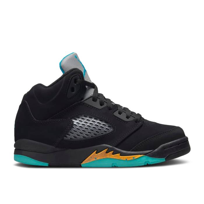 ナイキ エアジョーダン Air Jordan 【 Jordan 5 Retro Ps \u0027Aqua\u0027 Youth Black/Aquatone/Taxi 】 レトロ 御坊っちゃん キッズ 黒いこと 黒いこと