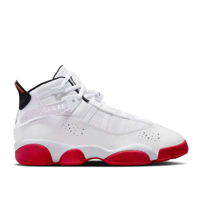 ナイキ エアジョーダン Air Jordan 【 Jordan 6 Rings ガウス \u0027White University Red\u0027 Youth White/Black/University Red 】 輪っか 御坊っちゃん キッズ 白いこと 白いこと 黒いこと 黒いこと Red 赤・赤いこと