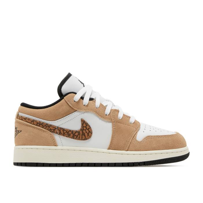 ナイキ エアジョーダン Air Jordan 【 Jordan 1 Low Se ガウス \u0027Brown Elephant\u0027 Youth Hemp/Metallic Gold/White/Light British Tan/Black 】 御坊っちゃん キッズ ゴールド 白いこと 白いこと 黒いこと 黒いこと