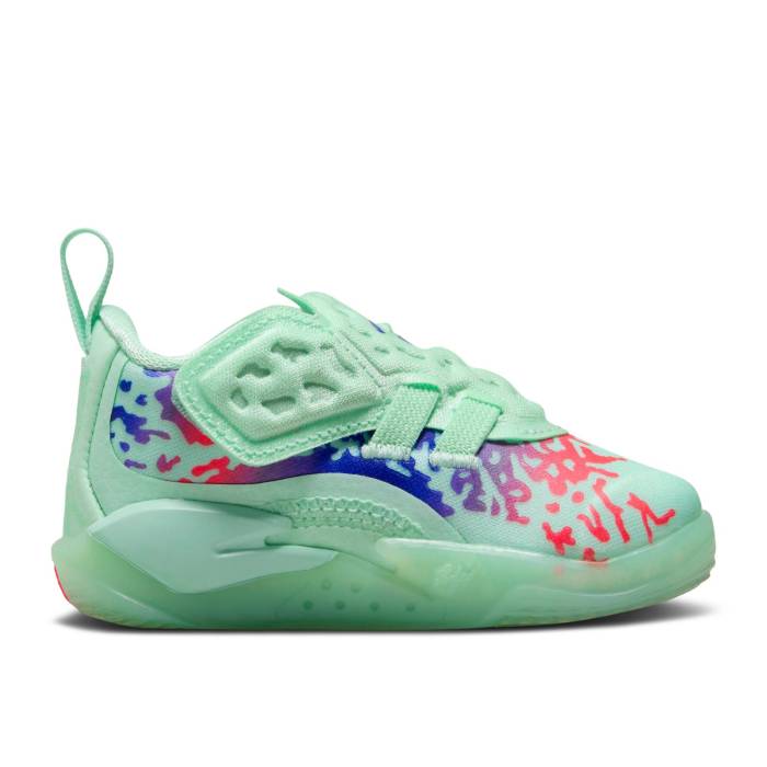 ナイキ エアジョーダン Air Jordan 【 Jordan Zion 3 Td \u0027Mud, Sweat And Tears\u0027 Infant Mint Foam/Concord/Psychic Purple/Flash Crimson 】 Sweat 汗水 もの言う花 諧調・コン吊りひも Purple 紫・パープル クリムゾン