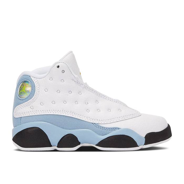 ナイキ　エアジョーダン Air Jordan 【 Jordan 13 Retro Ps 'Blue Grey' Youth White/Yellow Ochre/Blue Grey/Black 】 13 サーティーン レトロ ジュニア キッズ 白色 ホワイト yellow 黄色・イエロー 青色 ブルー 灰色｜スニケス