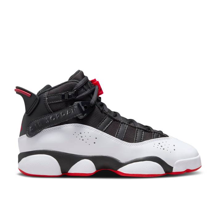 ナイキ エアジョーダン Air Jordan 【 Jordan 6 Rings ガウス \u0027Black Varsity Red\u0027 Youth Black/University Red/White 】 輪っか 御坊っちゃん キッズ 黒いこと 黒いこと Red 赤・赤いこと 白いこと 白いこと 靴-スニーカー