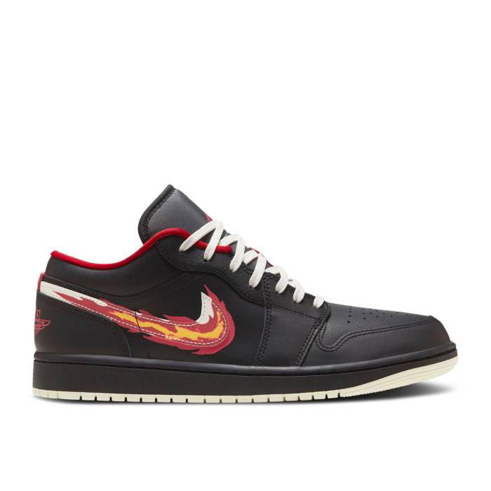 ナイキ エアジョーダン Air Jordan 【 Jordan 1 Low Se \u0027Just Skate\u0027 Men Black/Sail/White/Fitness Red/Iron Grey/Shock Yellow 】 メンズ 黒いこと 黒いこと 白いこと 白いこと 填まるネス Red 赤・赤いこと 薄墨色 薄墨色 ショッ