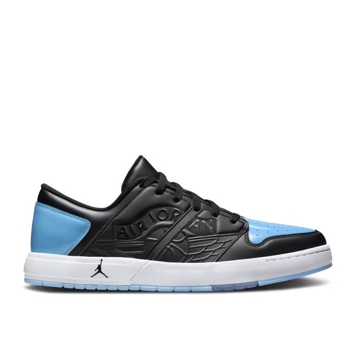 ナイキ エアジョーダン Air Jordan 【 Jordan Nu Retro 1 Low \u0027Unc Patent\u0027 Men Black/University Blue/White 】 レトロ メンズ 黒いこと 黒いこと 青味 青色 白いこと 白いこと