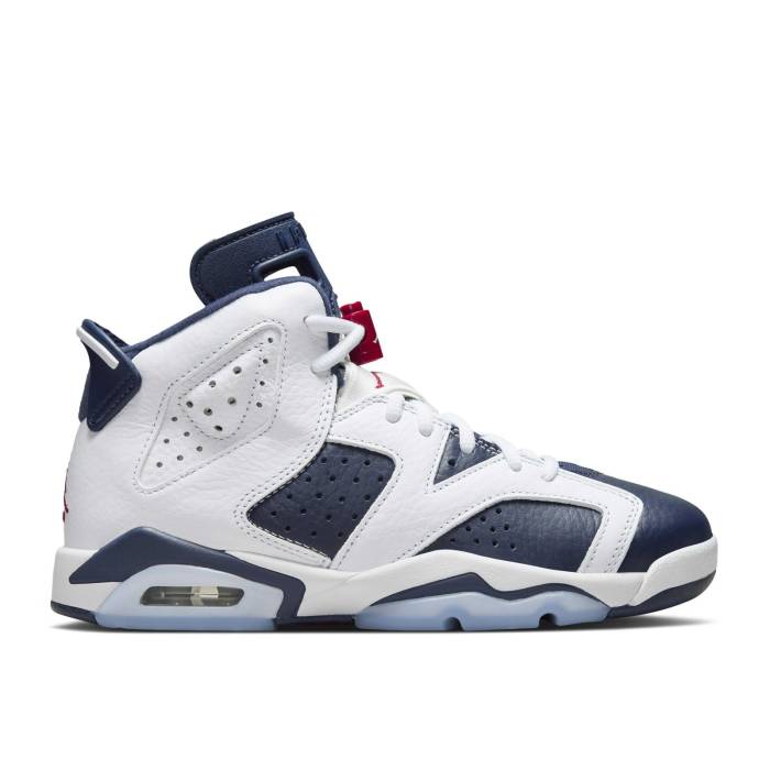ナイキ エアジョーダン Air Jordan 【 Jordan 6 Retro ガウス \u0027Olympic\u0027 2024 Youth White/Varsity Red/Midnight Navy 】 レトロ 御坊っちゃん キッズ 白いこと 白いこと Red 赤・赤いこと 紺色 米国海軍