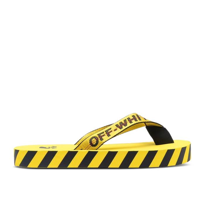 象牙色 Off-White 【 Industrial Flip Flops \u0027Logo Tape - Yellow\u0027 2022 Men Yellow/Black 】 メンズ yellow 黄味がかった・黄色 黒いこと 黒いこと