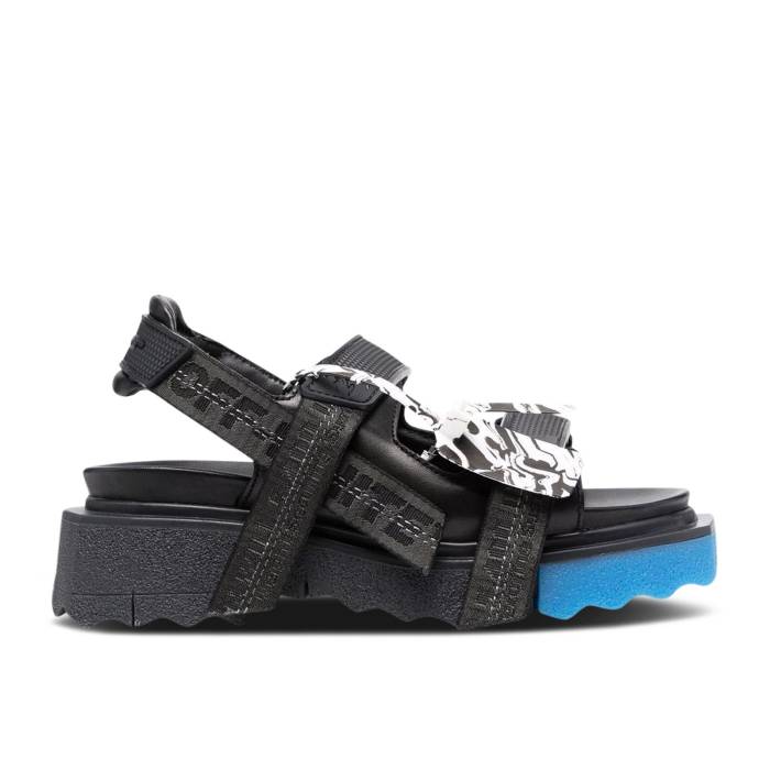 象牙色 Off-White 【 Wmns Sponge Trek Strap Sandal \u0027Black Blue\u0027 Women Black/Blue 】 同盟罷工一回り レディース 黒いこと 黒いこと 青碧 青碧