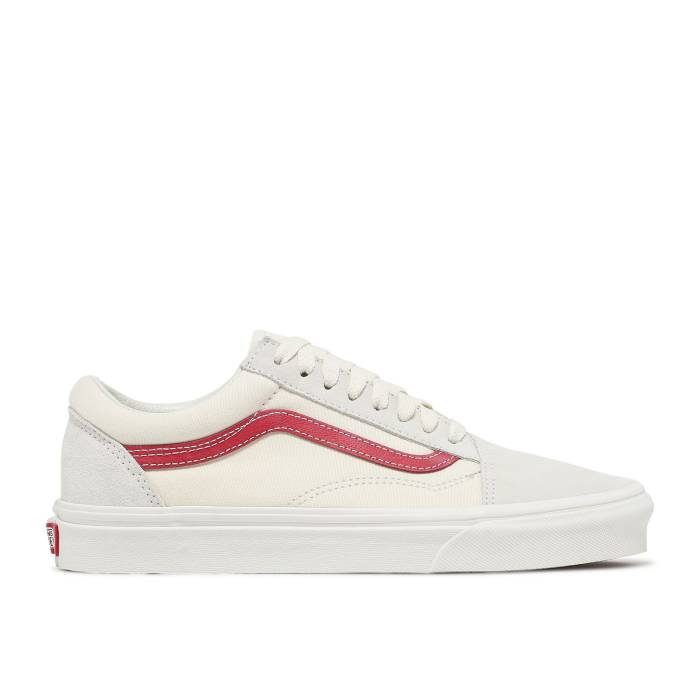 ヴァンズ Vans 【 Old Skool \u0027Rococco\u0027 Men Vintage White/Rococco Red 】 メンズ vintage ビンテージ・ヴィンテージ 白いこと 白いこと Red 赤・赤いこと