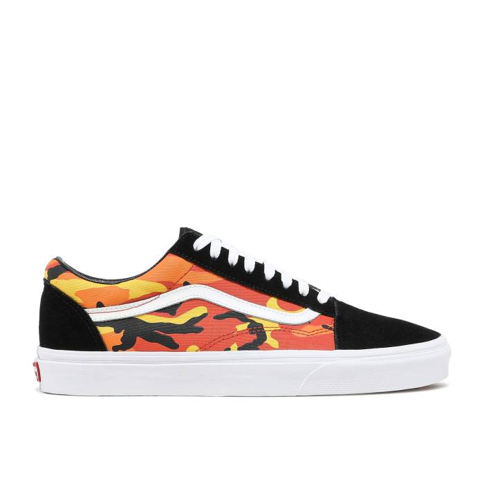 ヴァンズ Vans 【 Old Skool \u0027Pop Camo\u0027 Men Black/Spicy Orange 】 メンズ 黒いこと 黒いこと orange 橙・オレンジ色