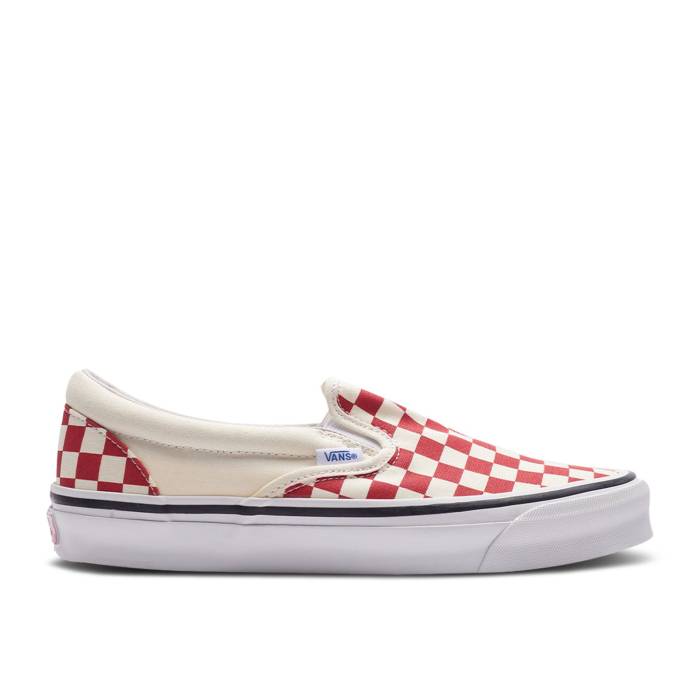 ヴァンズ Vans 【 Og Classic Slip-On Lx \u0027Checkerboard - Racing Red\u0027 Men Racing Red/Classic White 】 古典派音楽 slip-on スリッポン メンズ Red 赤・赤いこと 古典派音楽 白いこと 白いこと