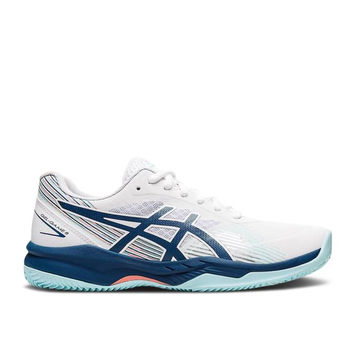 アシックス Asics 【 Wmns Gel Game 8 \u0027White Light Indigo\u0027 Women White/Light Indigo 】 Game 力くらべ レディース 白いこと 白いこと 藍色・インディゴ