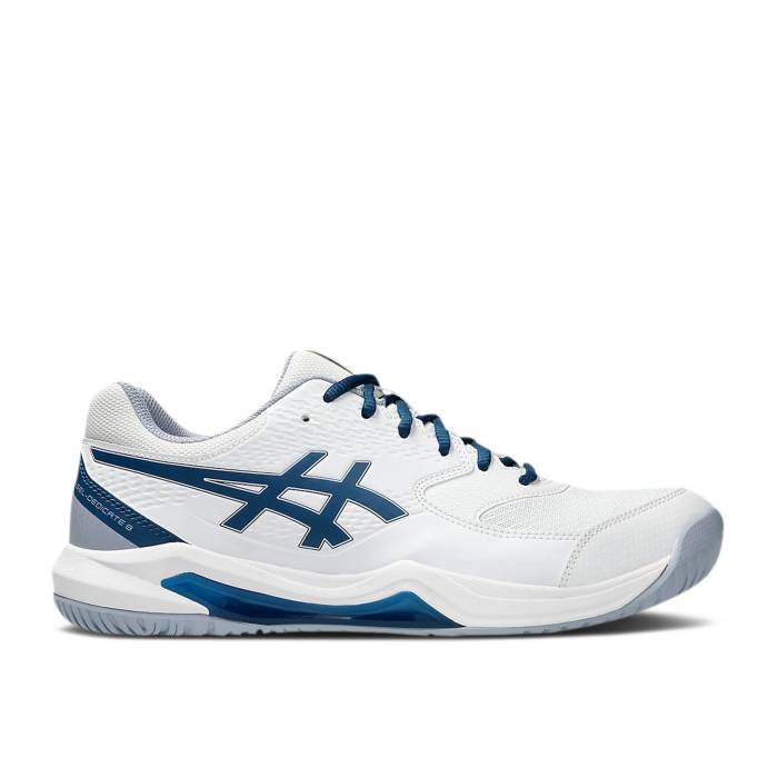 アシックス Asics 【 Gel Dedicate 8 2E Wide White Mako Blue Men White/Mako Blue 】 メンズ 白色 ホワイト 青色 ブルー