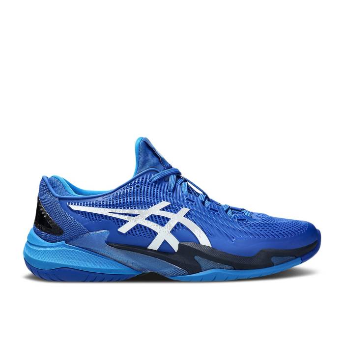 アシックス Asics 【 Court Ff 3 Novak \u0027Tuna Blue\u0027 Men Tuna Blue/Pure Silver 】 厚地の外套 メンズ 青味 青み 純然たる Silver しろがね色・しろがね色