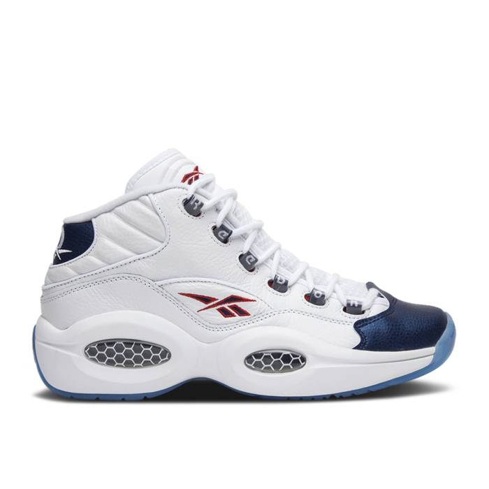 リーボック Reebok 【 Question Mid \u0027Blue Toe\u0027 2016 Men White/Pearlized Navy/Red 】 Question 問い合わせ ミッド メンズ 白いこと 白いこと 紺色 米国海軍 Red 赤・赤いこと メンズ靴-スニーカー