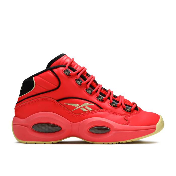 リーボック Reebok 【 Hot Ones X Question Mid \u0027The Last Dab\u0027 Men Neon Cherry/Black/Yellow Filament 】 Question 問い合わせ ミッド メンズ 黒いこと 黒いこと yellow 黄味がかった・黄色