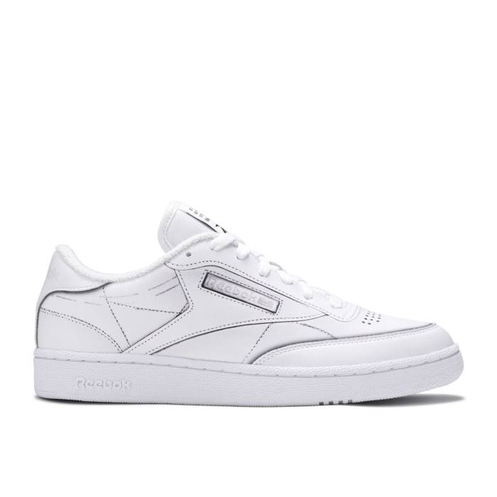 リーボック Reebok 【 Maison Margiela X Club C \u0027White\u0027 Men White/Black/White 】 野球クラブ メンズ 白いこと 白いこと 黒いこと 黒いこと 靴-メンズ靴-スニーカー
