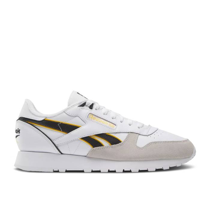 リーボック Reebok 【 Classic Leather \u0027White Black Yellow\u0027 Men White/Black/Always Yellow 】 古典派音楽 なめし革 黒いこと 黒いこと メンズ 白いこと 白いこと 黒いこと 黒いこと yellow 黄味がかった・黄色