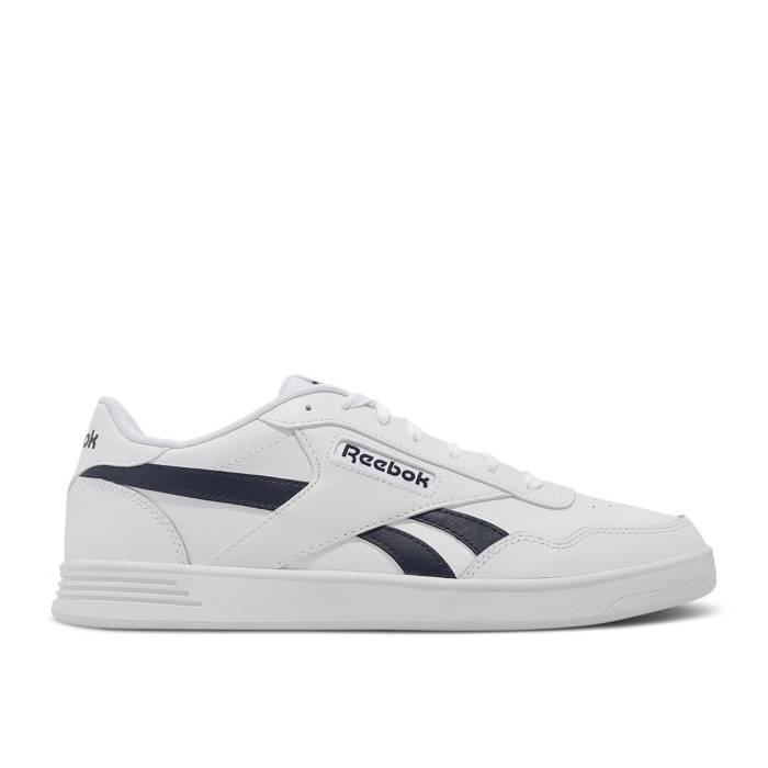 リーボック Reebok 【 Court Advance \u0027White Vector Navy\u0027 Men Footwear White/Footwear White/Vector Navy 】 厚地の外套 メンズ 白いこと 白いこと 紺色 米国海軍