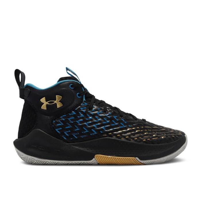 アンダーアーマー Under Armour 【 Hovr Havoc 4 Clone \u0027Black Gold Blue\u0027 Men Black/Gold/Blue 】 ゴールド メンズ 黒いこと 黒いこと ゴールド 青み 青色