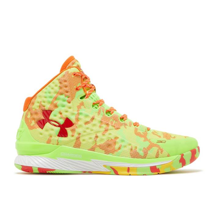 アンダーアーマー Under Armour 【 Sour Patch Kids X Curry 1 Retro 'Candy Reign' 2022 Men Hyper Green/Team Orange 】 カリー レトロ 靴 メンズ靴 スニーカー メンズ green 緑・グリーン Team チーム orange 橙・オレンジ画像