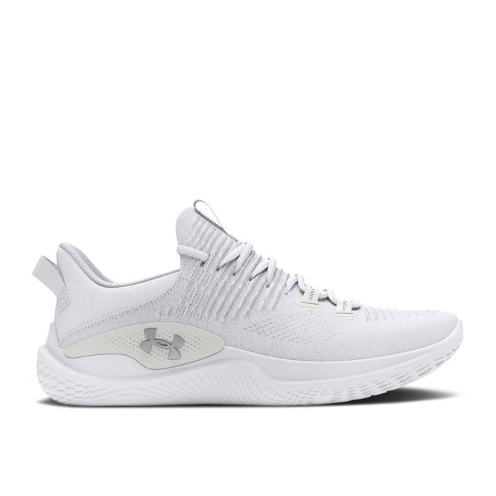 アンダーアーマー Under Armour 【 Flow Dynamic Intelliknit \u0027White Metallic Silver\u0027 Men White/Metallic Silver 】 流れ受け答え 活動的 メンズ 白いこと 白いこと Silver しろがね色・しろがね色
