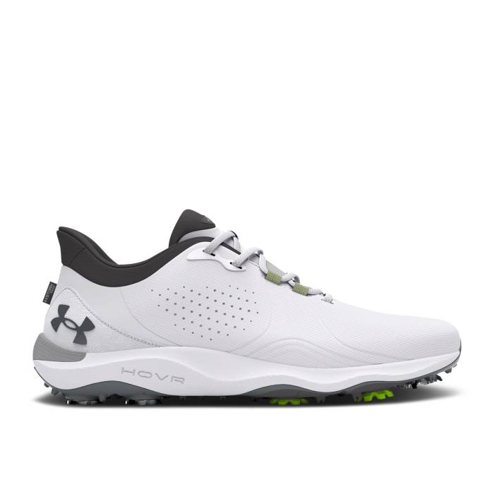 アンダーアーマー Under Armour 【 Drive Pro Golf Wide \u0027White Metallic Gun Metal\u0027 Men White/Metallic Gun Metal 】 労働者階級 golf ゴルフ メンズ 白いこと 白いこと 金属元素